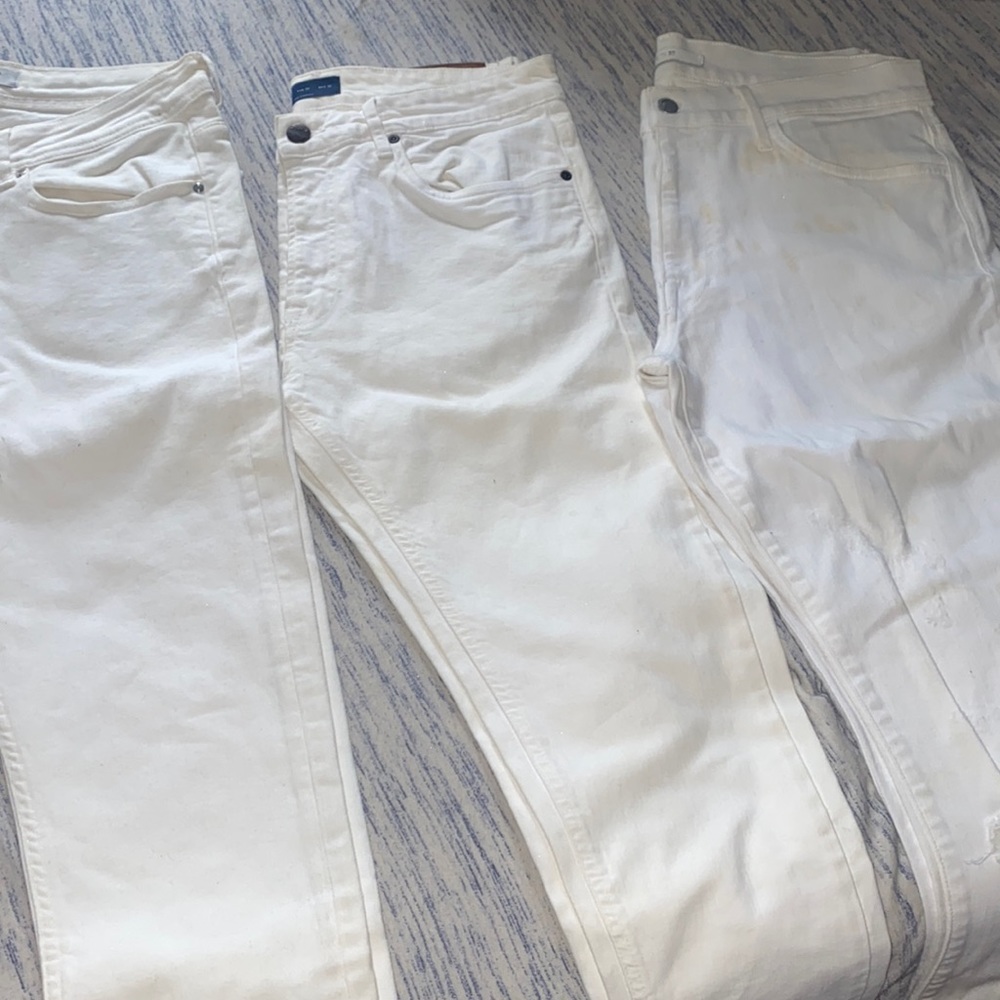 Lot of three mens white jeans